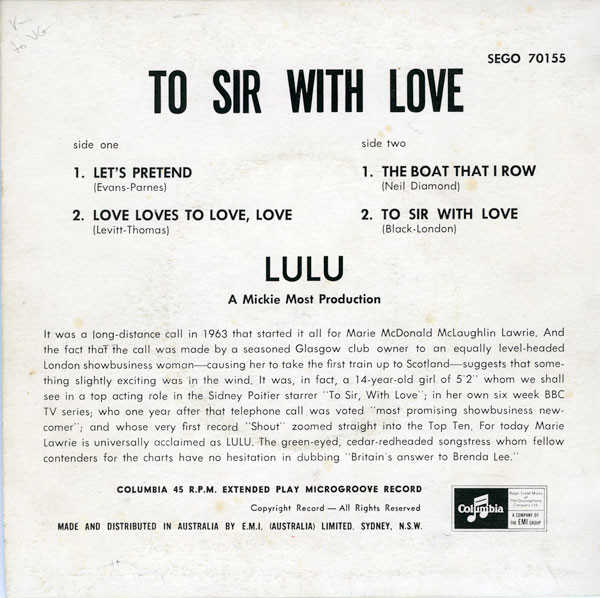 descargar álbum Lulu - To Sir With Love