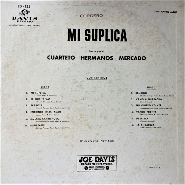 baixar álbum Cuarteto Hermanos Mercado - Mi Suplica