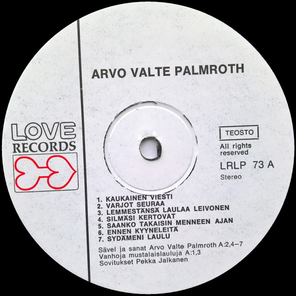 baixar álbum Arvo Valte Palmroth - Mustalaislauluja Romansseja Laulelmia