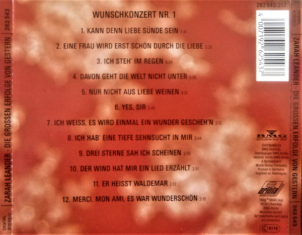télécharger l'album Zarah Leander - Wunschkonzert Nr 1