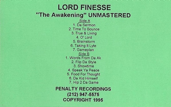 Lord Finesse – The Awakening (1995, Unmastered, Cassette) - Discogs