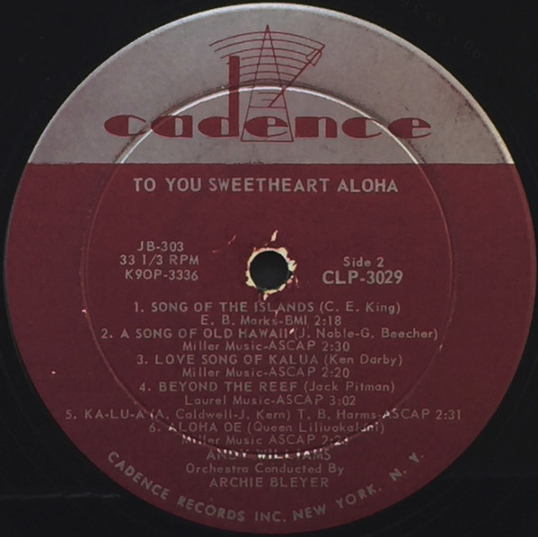 lataa albumi Andy Williams - To You Sweetheart Aloha