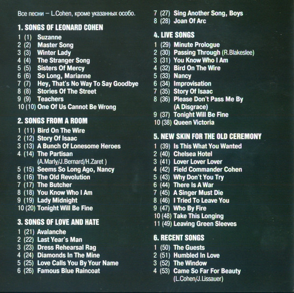 ladda ner album Leonard Cohen - MP3 Collection
