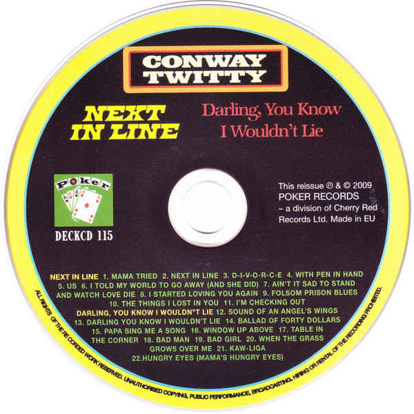 descargar álbum Conway Twitty - Next In Line Darling You Know I Wouldnt Lie