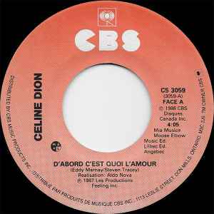 Celine Dion D Abord C Est Quoi L Amour 19 Vinyl Discogs
