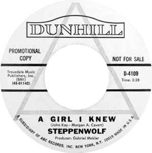 Steppenwolf - A Girl I Knew / The Ostrich album cover