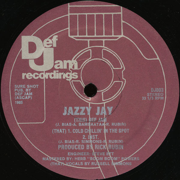 Jazzy Jay – Def Jam / Cold Chillin' In The Spot (1985, Vinyl