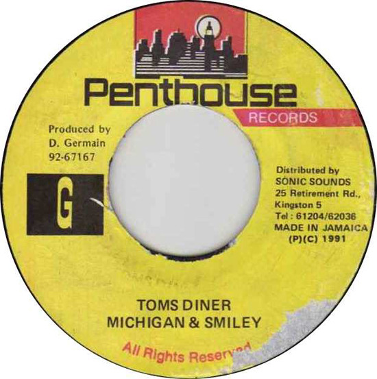 Michigan & Smiley – Tom's Diner (1990, Vinyl) - Discogs