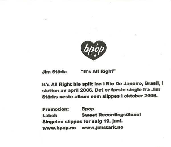 descargar álbum Jim Stärk - Its All Right