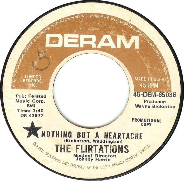 The Flirtations – Nothing But A Heartache (1968, Vinyl) - Discogs