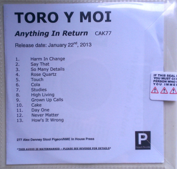 Toro Y Moi - Anything In Return | Releases | Discogs