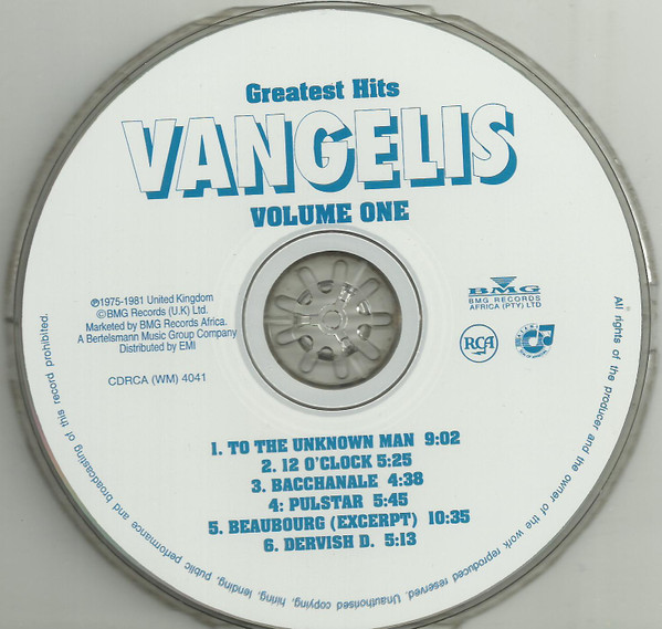 descargar álbum Vangelis - Greatest Hits Volume One
