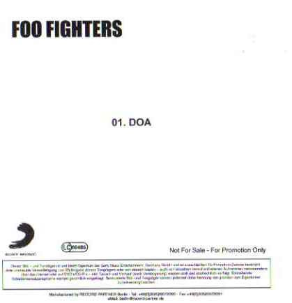 D.O.A. Foo Fighters escrita como se canta