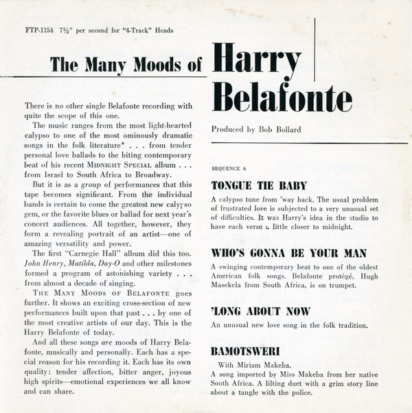 lataa albumi Harry Belafonte - The Many Moods Of Belafonte