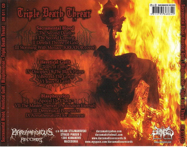 descargar álbum Sacramental Blood, Heretical Guilt, Blasphererion - Triple Death Threet