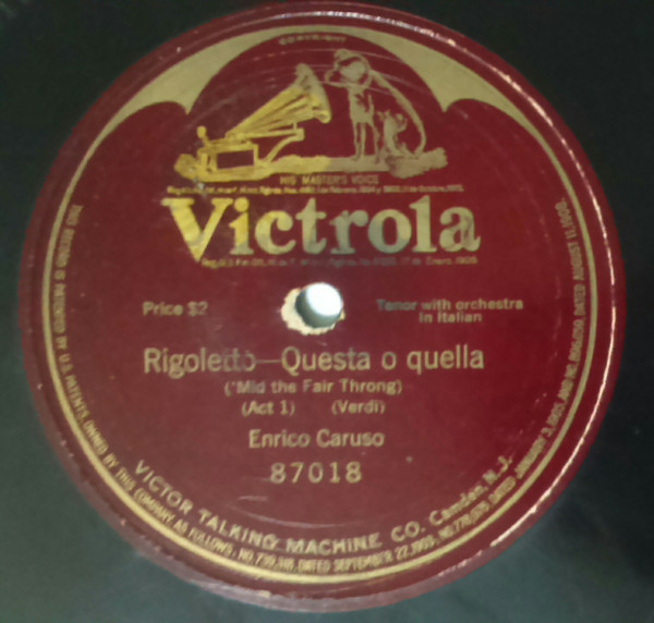 Enrico Caruso Rigoletto Questa O Quella 1917 Shellac Discogs