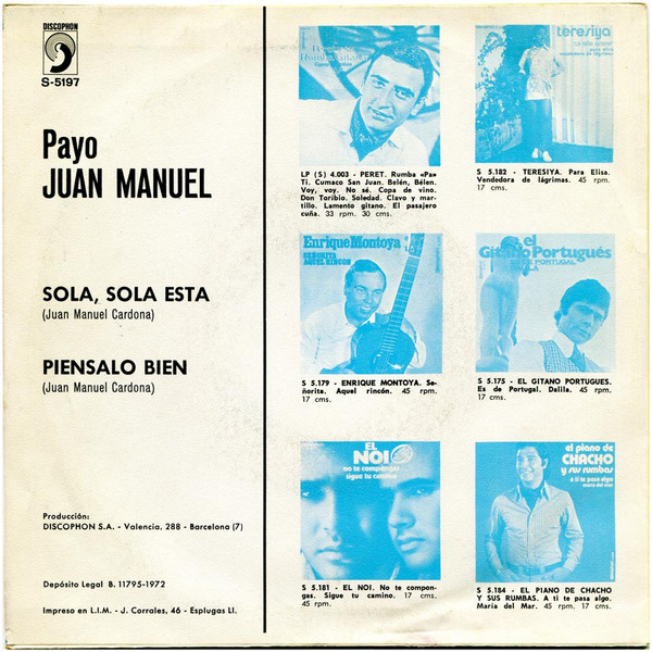 Album herunterladen Payo Juan Manuel - Sola Sola Está Piénsalo Bien