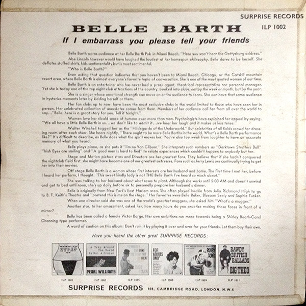 last ned album Belle Barth - If I Embarrass You Please Tell Your Friends