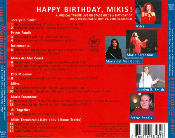 ladda ner album Various - Happy Birthday Mikis The Munich Concert July 29 2000