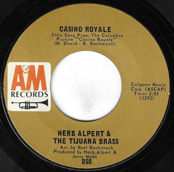 Herb Alpert And The Tijuana Brass Casino Royale (1967, Terre Haute