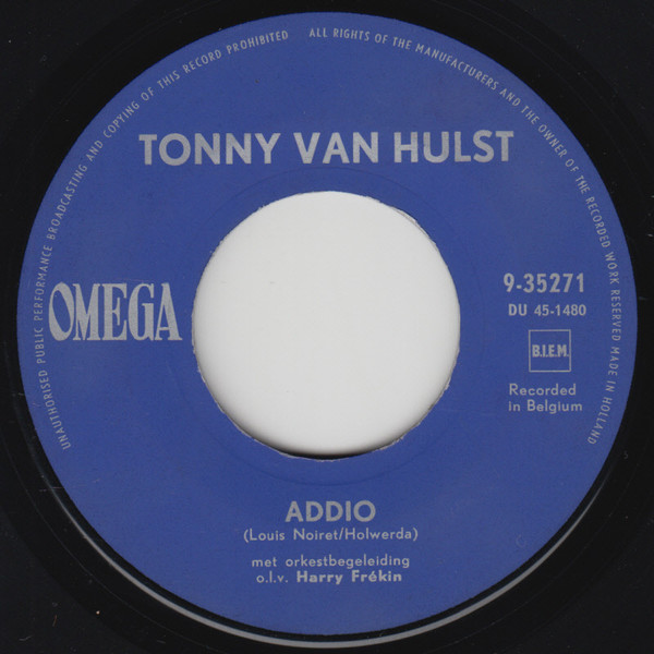 télécharger l'album Tonny van Hulst - Addio