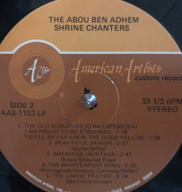 baixar álbum The Abou Ben Adhem Shrine Chanters - I Am Proud To Be A Shriner