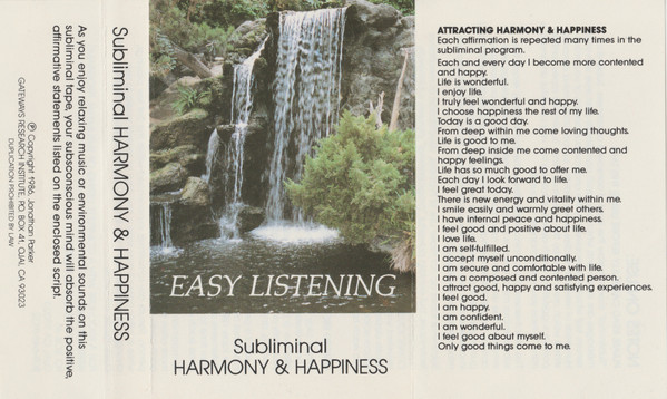 descargar álbum Jonathan Parker - Easy Listening Subliminal Harmony Happiness