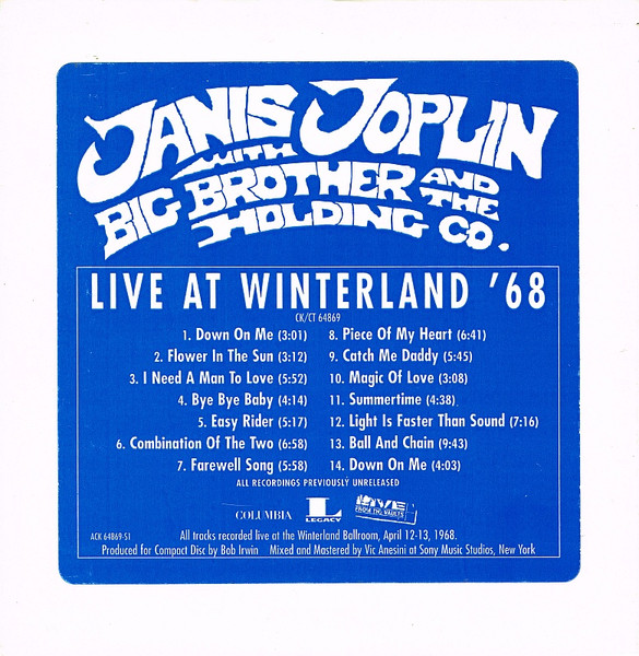 Janis Joplin With Big Brother And The Holding Company – Live At 
