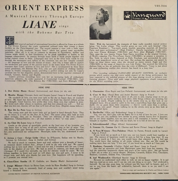 descargar álbum Liane Augustin, The Boheme Bar Trio - Orient Express
