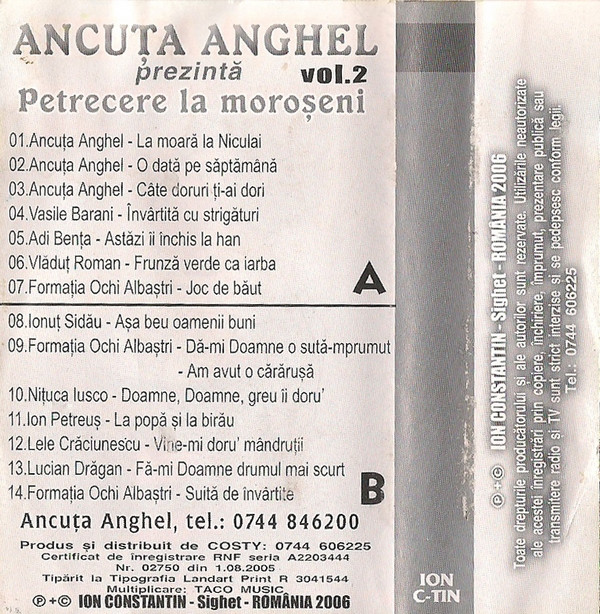 last ned album Ancuța Anghel - Ancuța Anghel Prezintă Petrecere La Moroseni Vol2