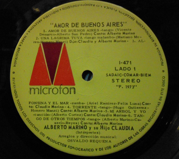 lataa albumi Alberto Marino - Alberto Marino Y Su Hija Claudia Amor De Buenos Aires