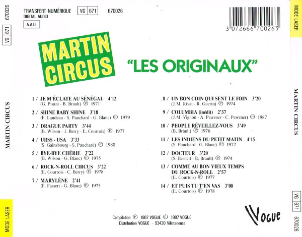 descargar álbum Martin Circus - Les Originaux