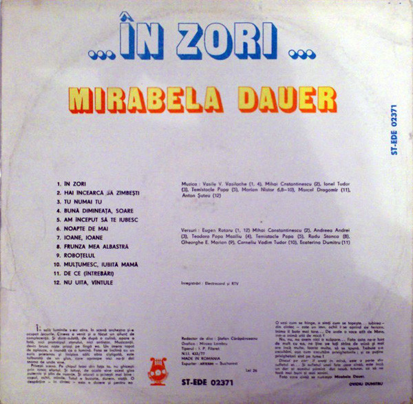 ladda ner album Mirabela Dauer - În Zori