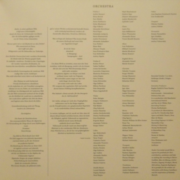 descargar álbum Stravinsky MusicAeterna Teodor Currentzis - La Sacre Du Printemps The Rite Of Spring Die Fruhlingsweihe Revised 1947 Version