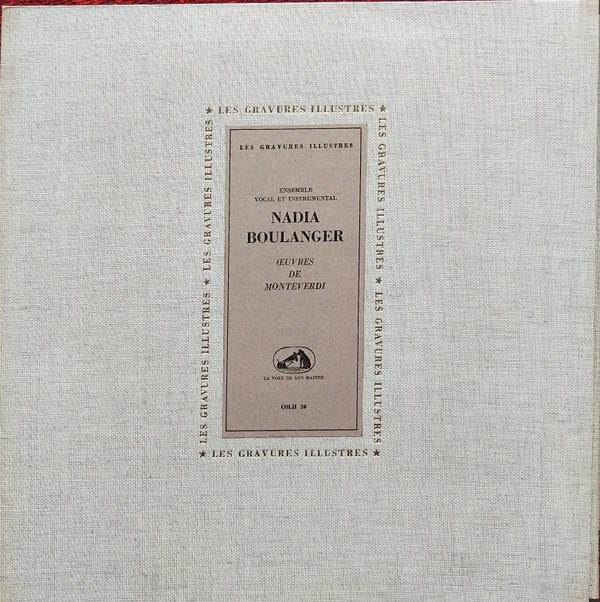 Nadia Boulanger - Monteverdi - Œuvres De Monteverdi | La Voix De Son Maître (COLH 20) - main