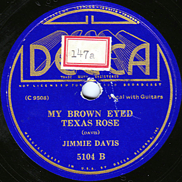 Album herunterladen Jimmie Davis - Moonlight And Skies No 2 My Brown Eyed Texas Rose