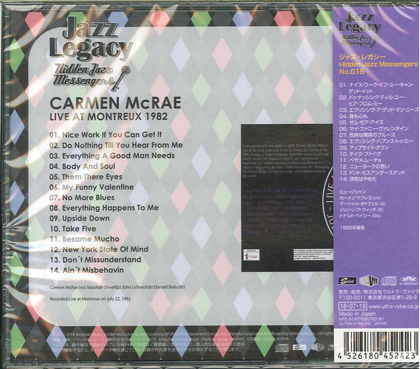 ladda ner album Carmen McRae - Live At Montreux 1982