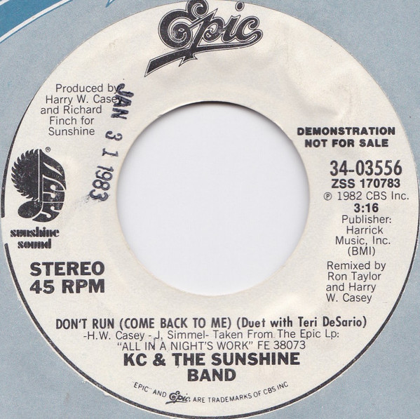 KC & The Sunshine Band Duet With Teri DeSario – Don't Run (Come Back To ...