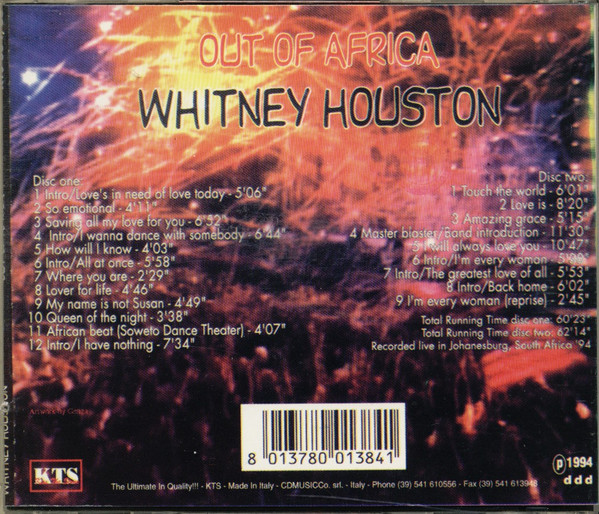 baixar álbum Whitney Houston - Out Of Africa