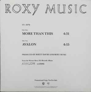 Roxy Music - More Than This / Avalon