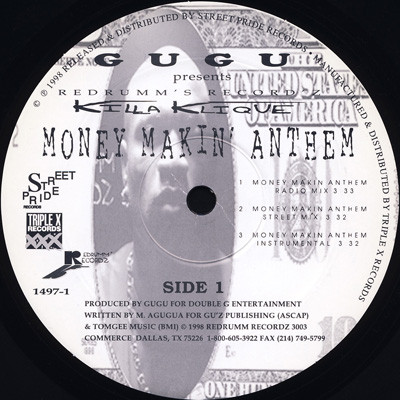 Gugu - Money Makin' Anthem | Releases | Discogs