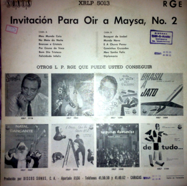 descargar álbum Maysa Matarazzo - Invitación Para Oir a Maysa Nº 2