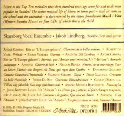 baixar álbum Skaraborg Vocal Ensemble, Jakob Lindberg - The Top Ten Of Swedens Great Power Period