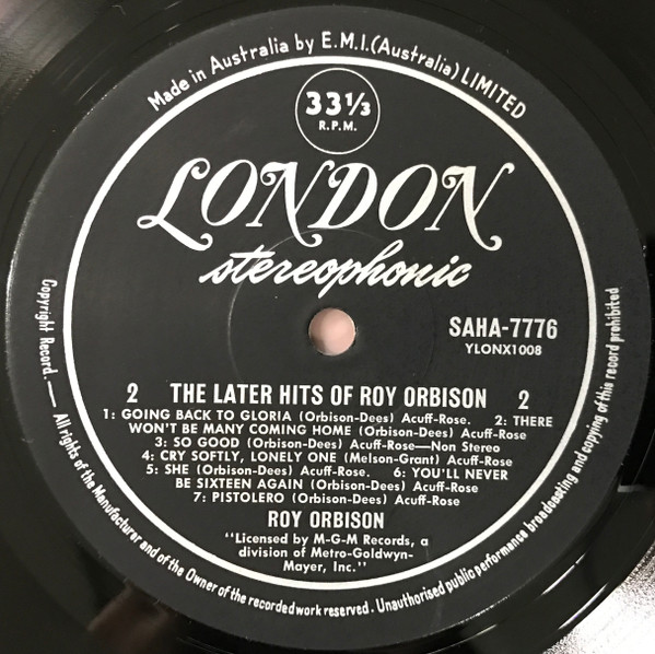 lataa albumi Roy Orbison - His Later Hits
