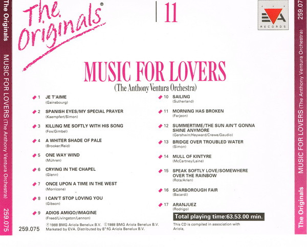 last ned album The Anthony Ventura Orchestra - The Originals 11 Music For Lovers