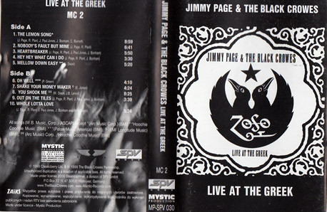 Jimmy Page & The Black Crowes – Live At The Greek - Excess All