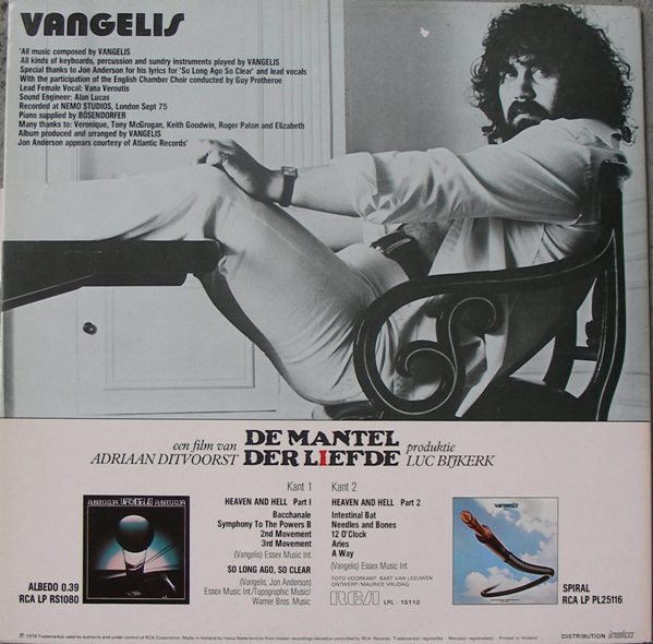 lataa albumi Vangelis - De Mantel Der Liefde Originele Filmmuziek Uit