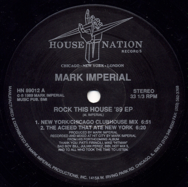 Mark Imperial – Rock This House '89 EP (1989, Vinyl) - Discogs