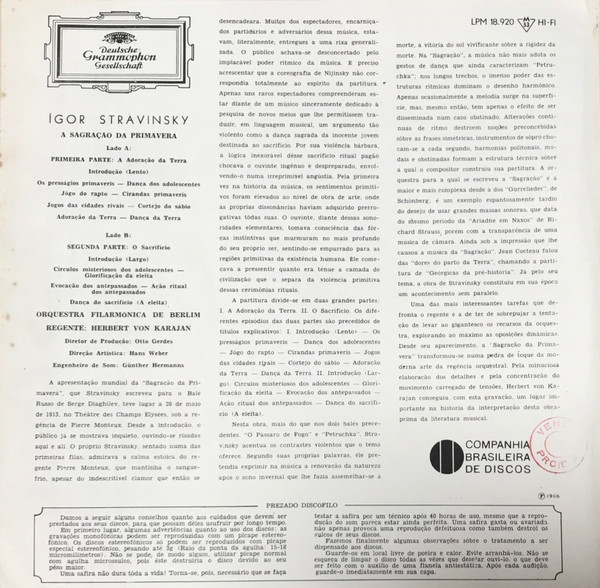 Album herunterladen Stravinsky Orquestra Filarmônica de Berlim, Herbert von Karajan - A Sagração Da Primavera