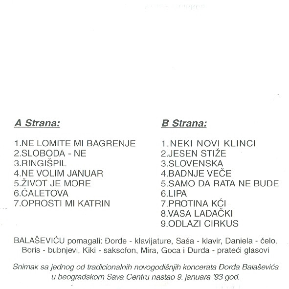baixar álbum Balašević - Samo Za D Molere Vol1 29 Hitova Uživo